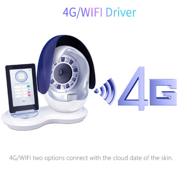 AI System 10 Spectrum Skin Facial Scanning Health Analysis Machine RGB+UV+PL Lights 3D Illustration of Acne Spot Wrinkle Pigment HD Camera