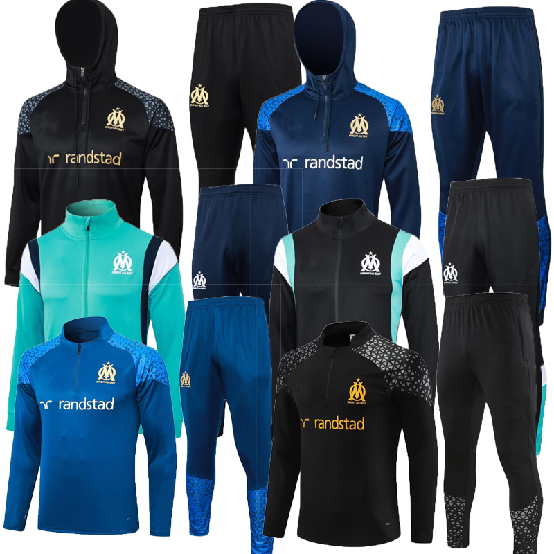 men soccer tracksuits MS survetement jacket 22 23 24 fottball Training suit veste maillot de foot OM tracksuit football jogging