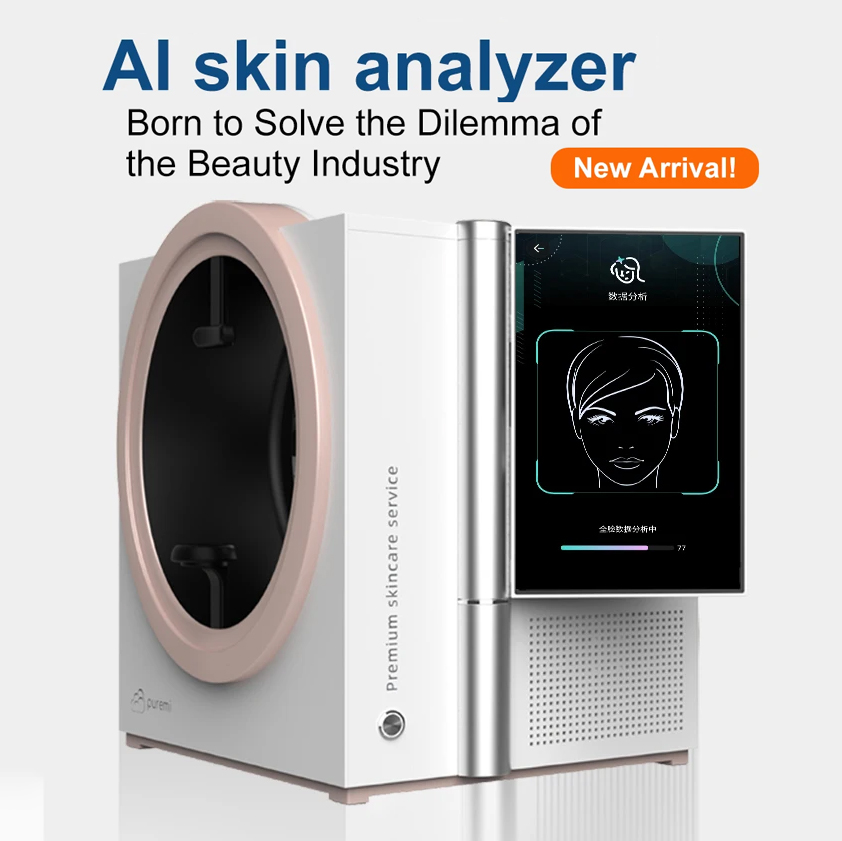 12 Spectrum 3D Fluoroscopy 5 Lights Imaging Skin Analysis Machine 13.3 Inch 48 Million Pixel Skin Health Analysis for Face Oil Wrinkle Freckle Analysi