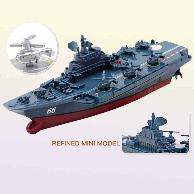 RC Boat 24GHz Remote Control Ship Warship Battleship Cruiser High Speed Boat RC Racing Toy Dark Blue