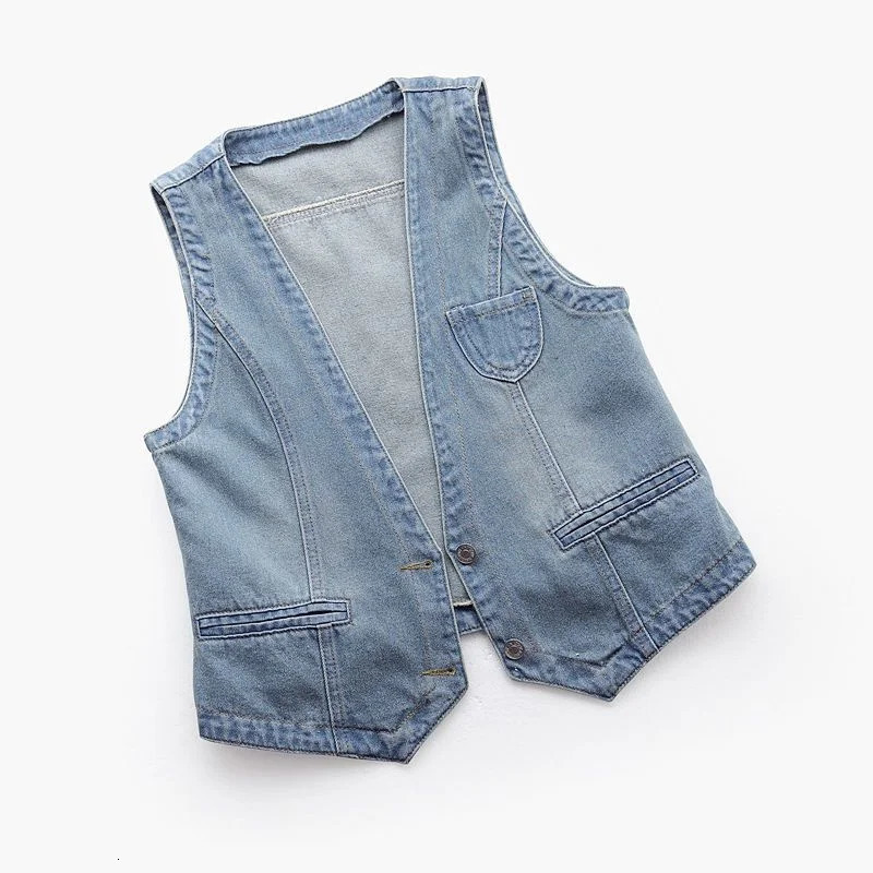 Fashion Denim Vest Female Streetwear V Neck Women Summer Large Size Waistcoat Jeans Tops Sleevless Jacket Chaleco Mujer 6XL 240109