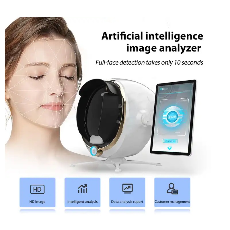 Smart Skin Analyzer Machine with AI Technology, 3D Facial Skin Scanner for Comprehensive Skin Analysis, Personalized Skincare Recommendations