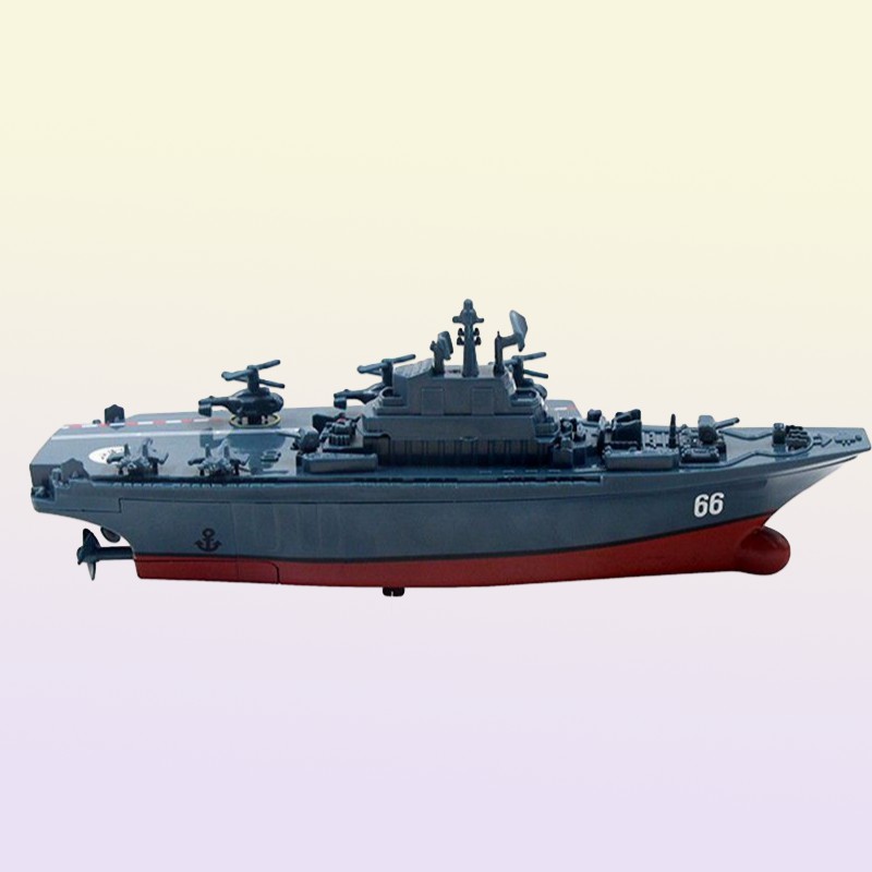 RC Boat 24GHz Remote Control Ship Warship Battleship Cruiser High Speed Boat RC Racing Toy Dark Blue