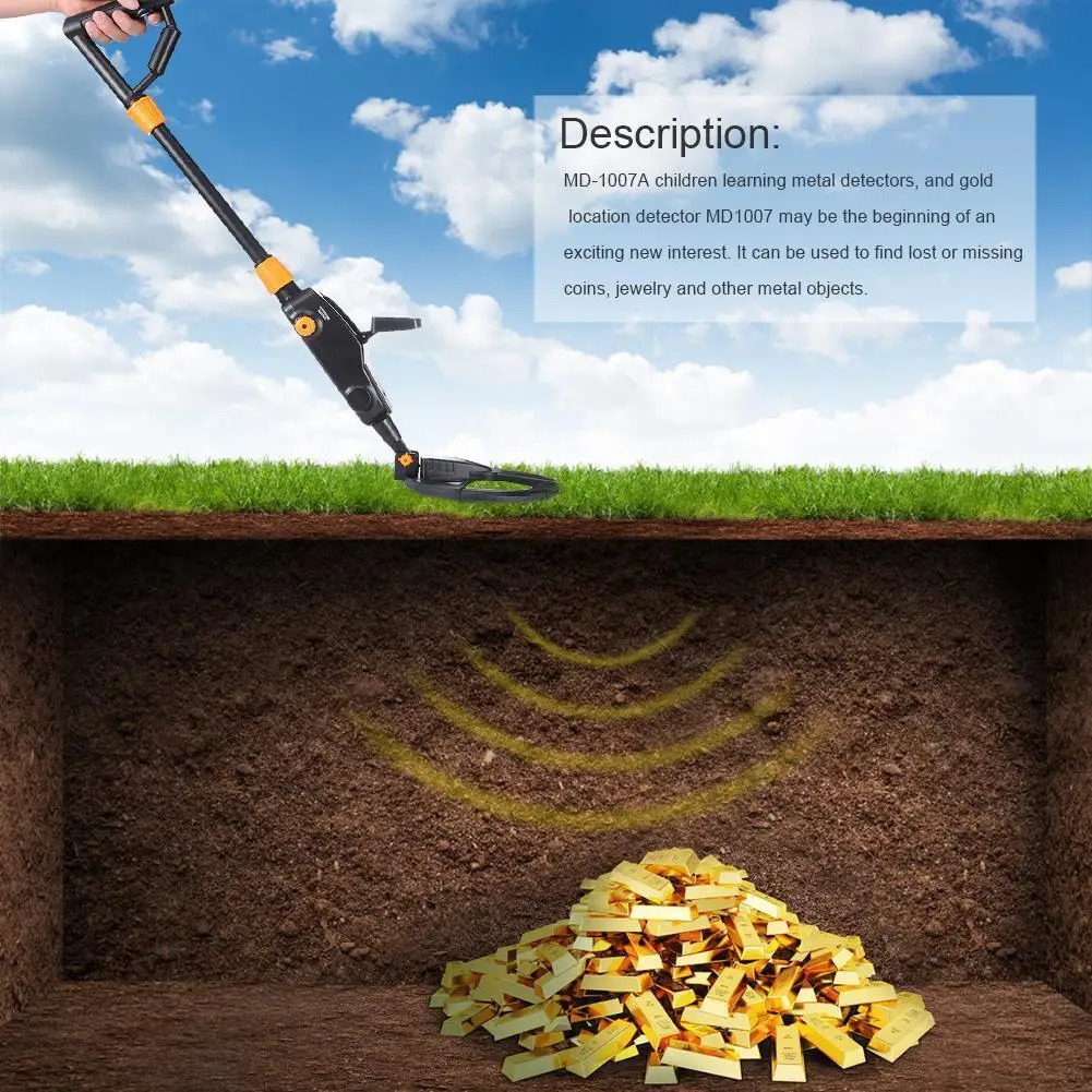 Underground Metal Detector Metal Detector LCD Treasure Gold Digger Sensitive Search Coil Waterproof Treasure Metal Seeker Tool 240109