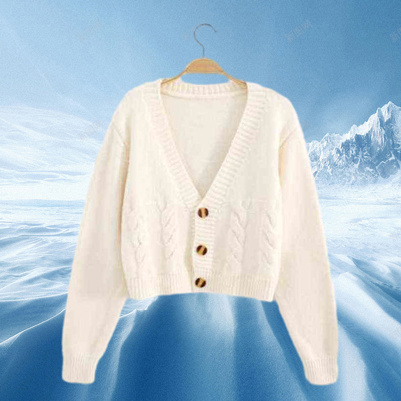 Autumn Winter Short High Waist Solid Sweater Women SingleBreasted Knitted V Small Sweater Women Coat New Top Femme 174 J2207302052902