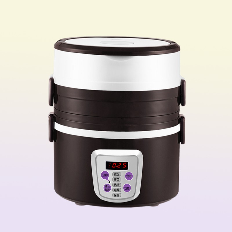 Multifunction electric Rice Cooker smart Appointment 3 Layers mini stainless steel heating cook lunch box Container Steamer 220V 24795992