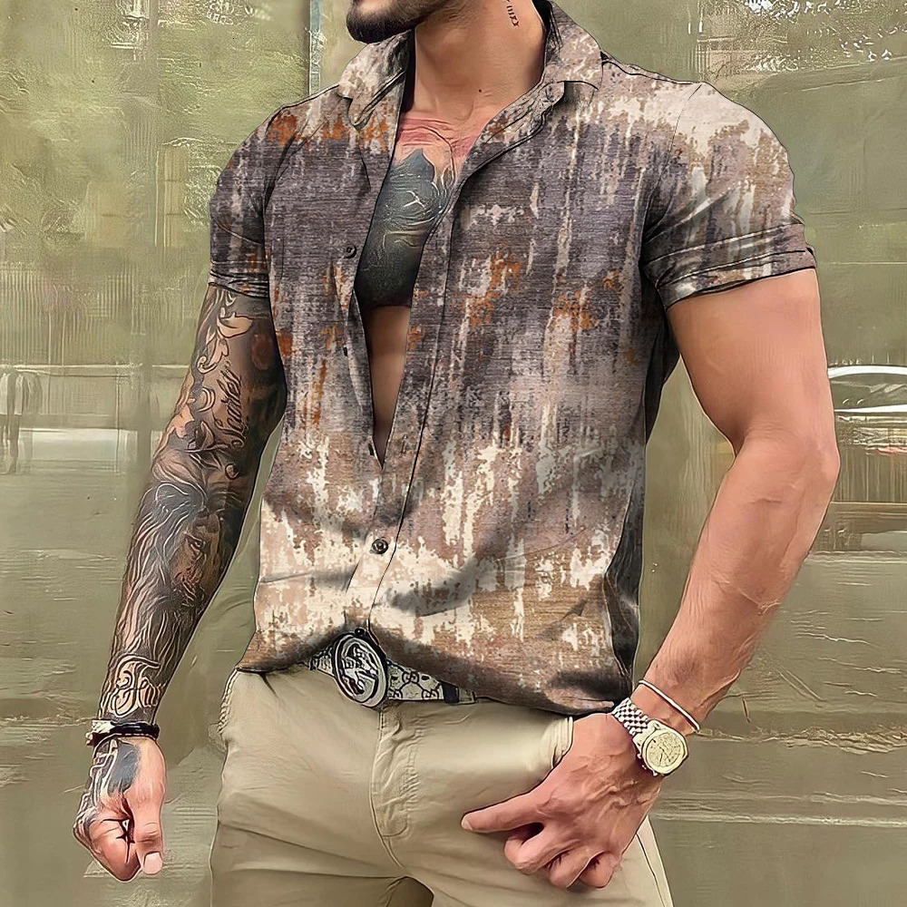 Hawaiian Shirt Vintage Oversized Men's Clothing Ethnic Style Printed Shirts Casual Streetwear Short Sleeve Tops Mens Loose Dazn 240109