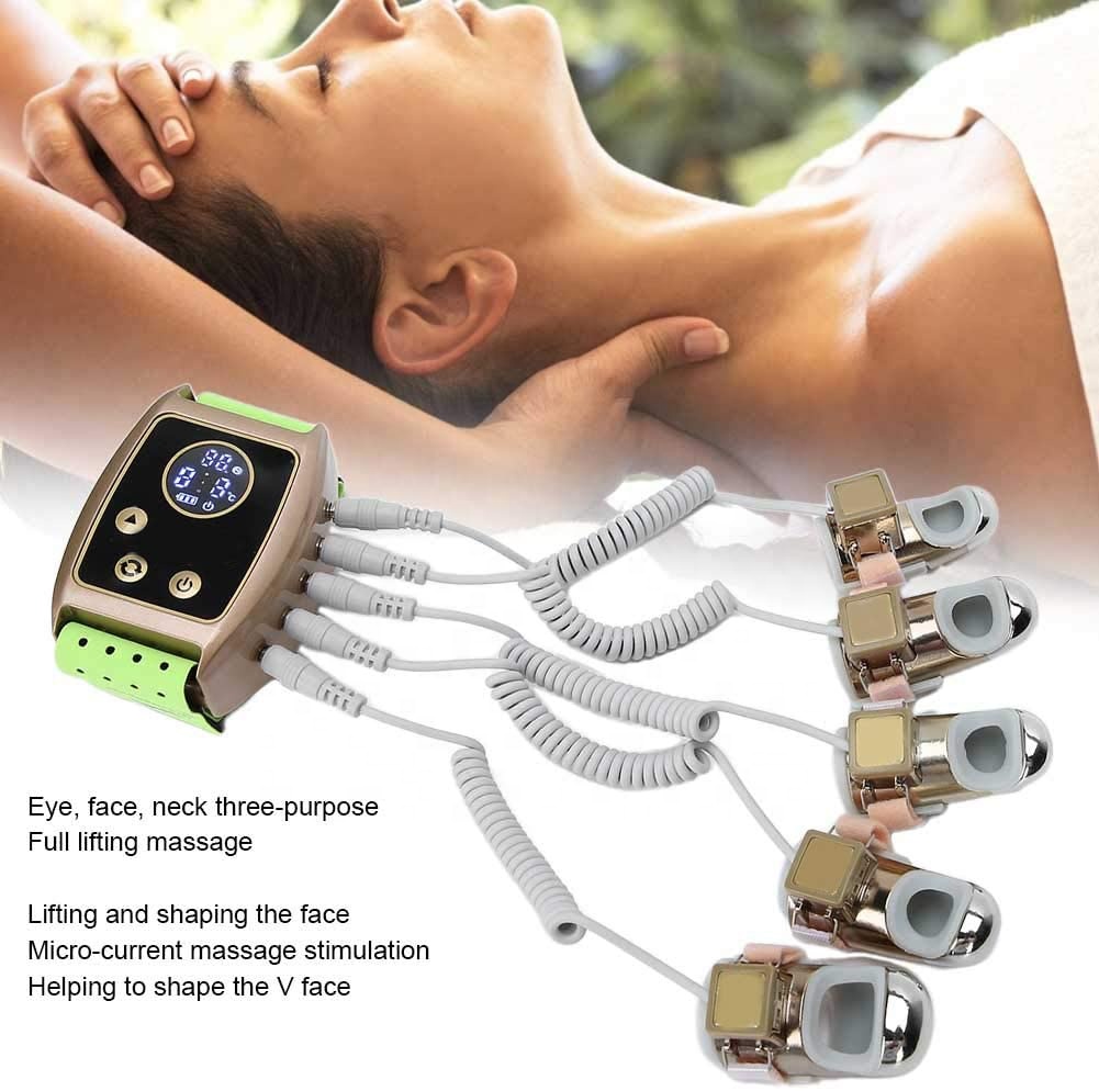 RF Face Lifting Radio Frequency Beauty Machine - Microcurrent Golden Finger EMS for Skin Firming, Wrinkle Reduction, Gravitational Diamond Finger Trea