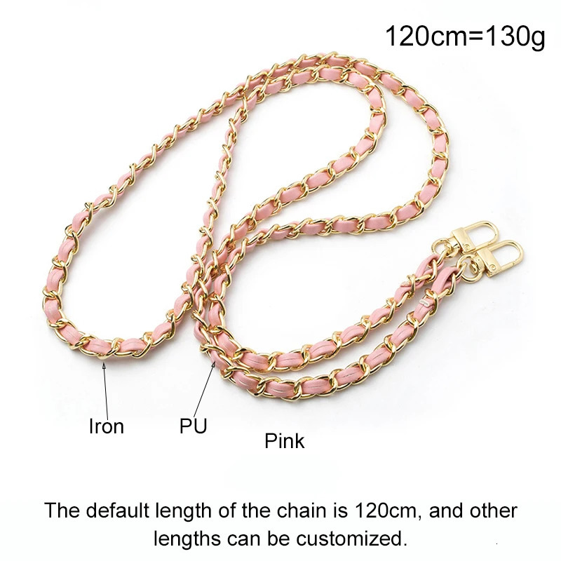 PU Metal Braided Chain Shoulder Strap for Bags Detachable Replacement Bag Strap Handbag Bag Long Belts Chain Bag Accessories 240110