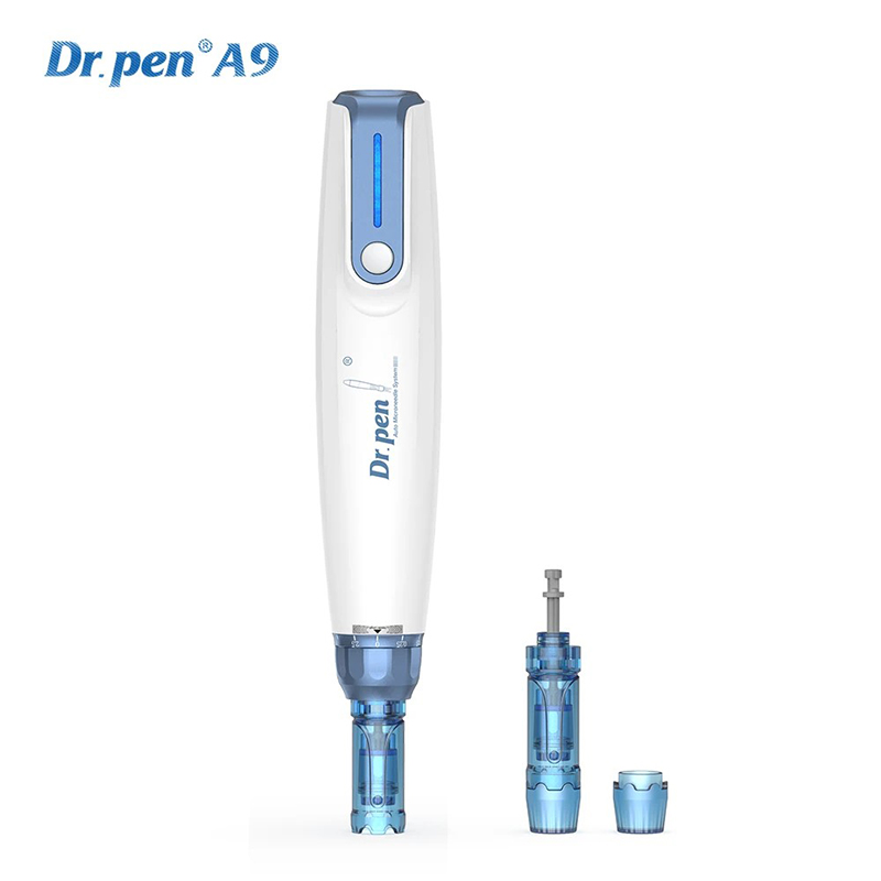 DrPen Ultima A9 Microneedle Facial Treatment Dermapen with 6 LED Speed Control Anti Backflow Needles Cartridges for Enhanced Skin Rejuvenation Derma P