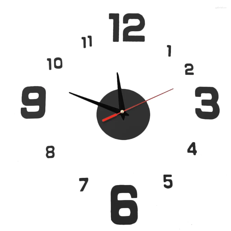 Wall Clocks Quartz Stickers Adhesive Decor Mirror Large Home Room Watches Clock Living For Hanging Self Frameless Wall mounted clock