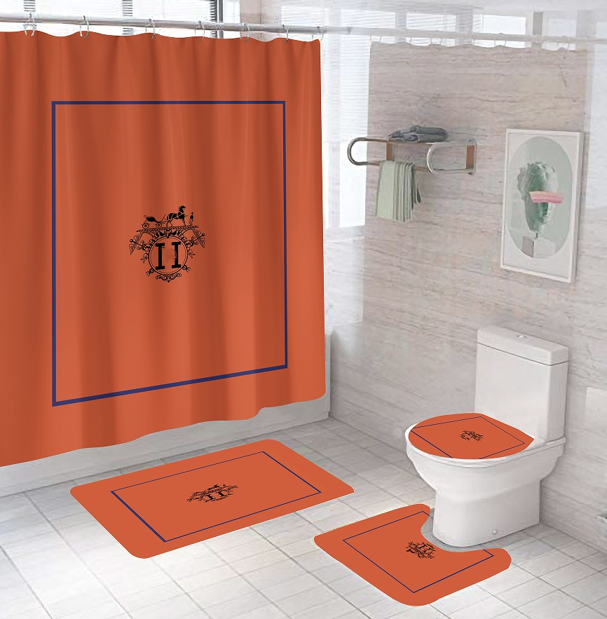 2026 New Fashion Brand Designer Digital Printing Polyester Waterproof And Mildew-Proof Shower Curtain Three-Piece Set Factory Wholesale Free Shipping