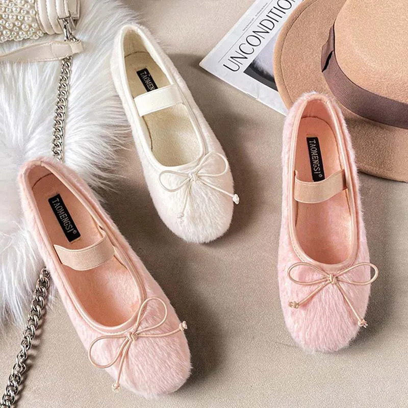 Ladies Ballet Flats In Sandals Women Lolita Casual Outside Atutmn Fashion Slides Butterfly-Knot Female Mary Jane Shoes 240110