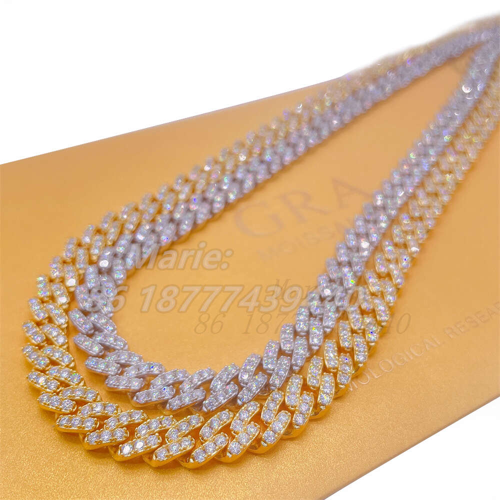 6mm 8mm Hip Hop Necklace for Girl S925 with Vvs Moissanite Iced Out Diamond Cuban Link Jewelry