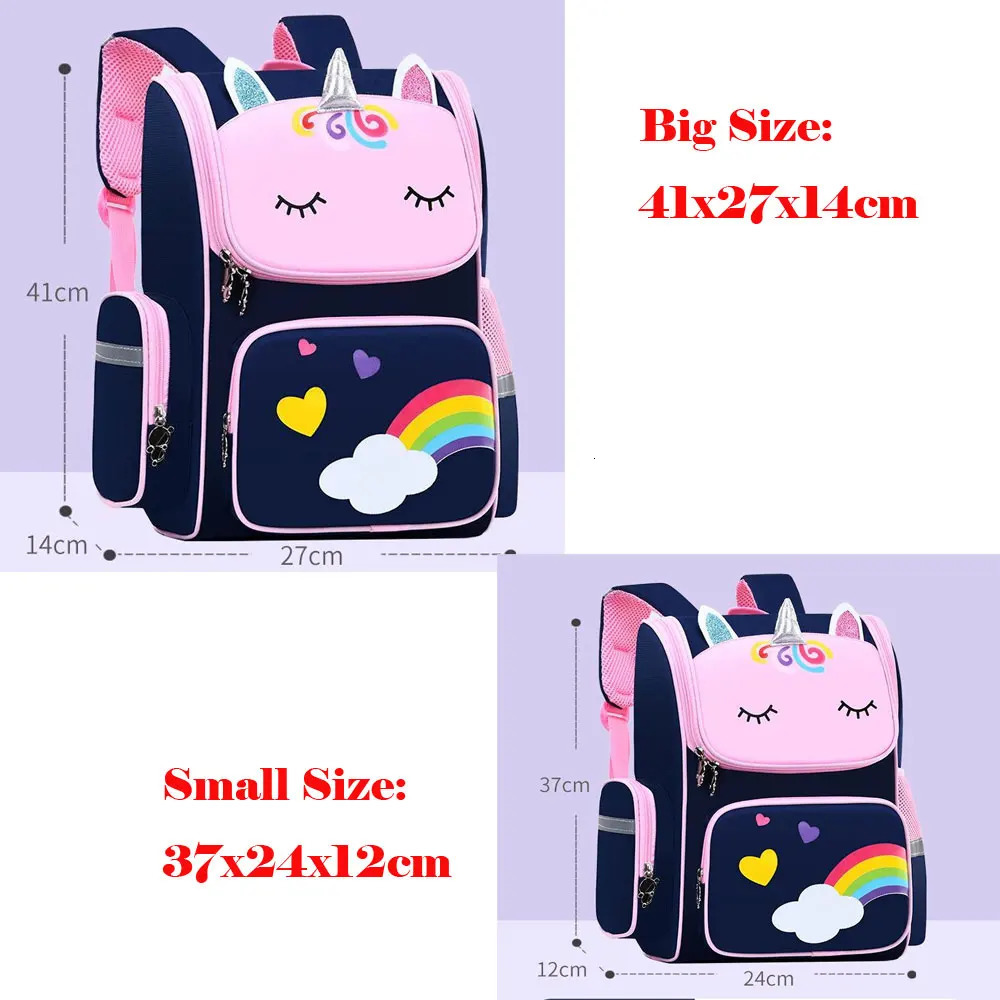 Large Schoolbag Cute Student School Backpack Cartoon Unicorn Bagpack Primary School Book Bags for Teenage Girls Kids 240111