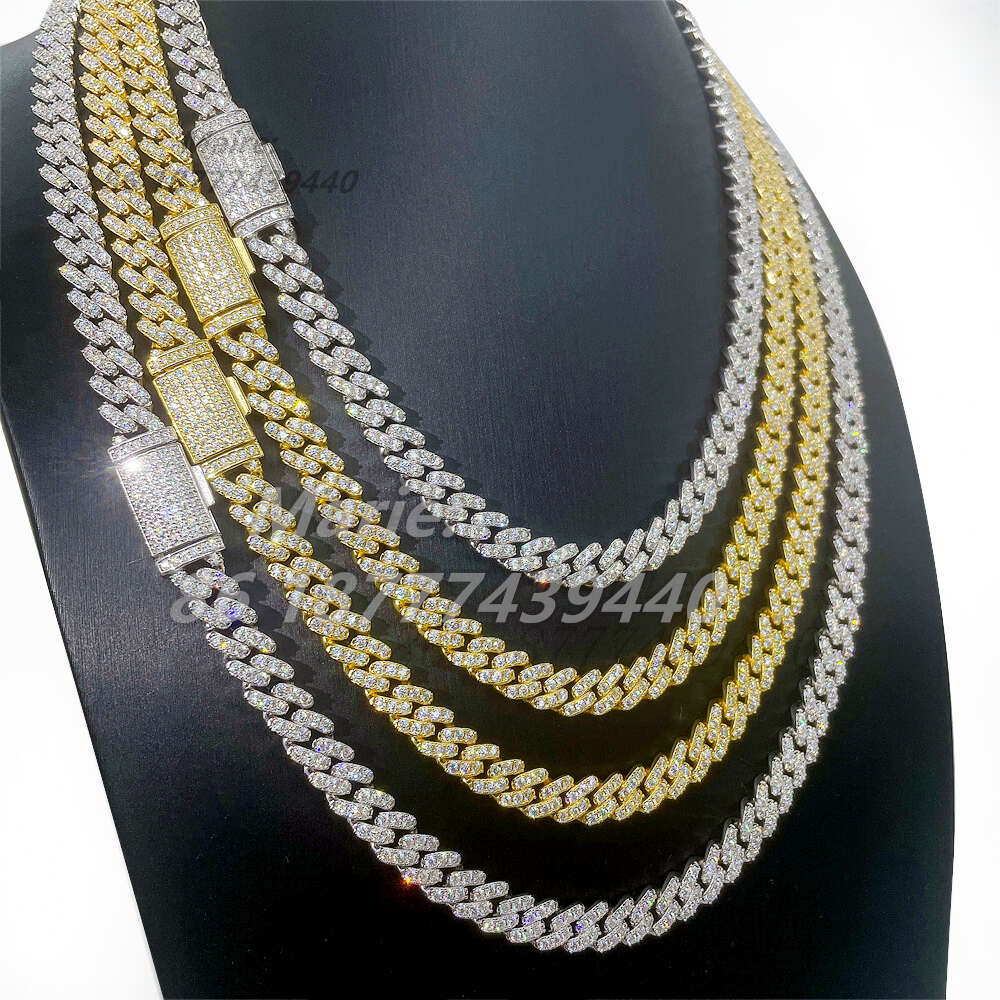 6mm 8mm Hip Hop Necklace for Girl S925 with Vvs Moissanite Iced Out Diamond Cuban Link Jewelry