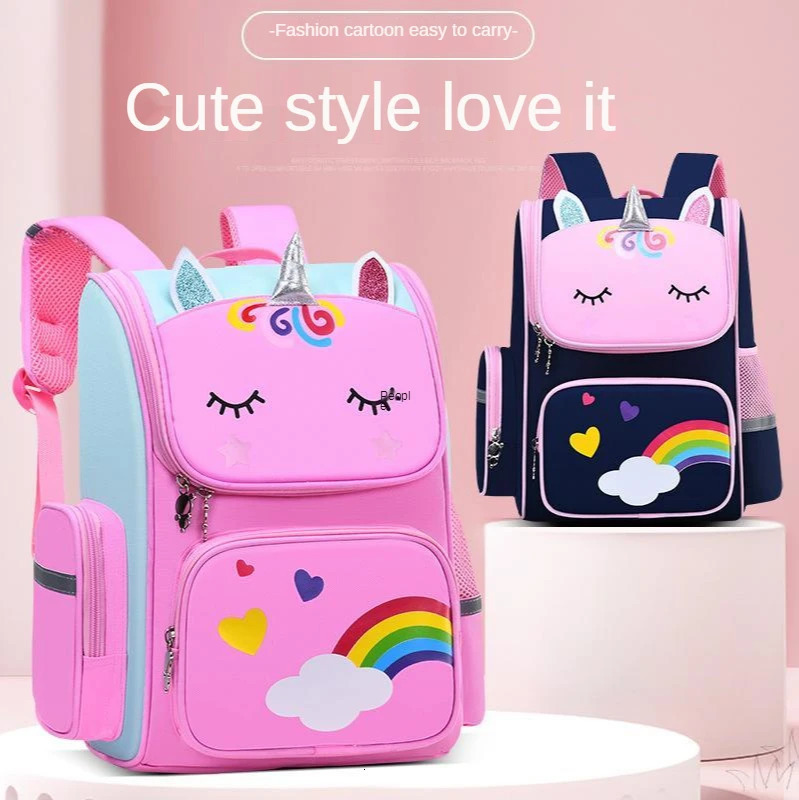 Large Schoolbag Cute Student School Backpack Cartoon Unicorn Bagpack Primary School Book Bags for Teenage Girls Kids 240111