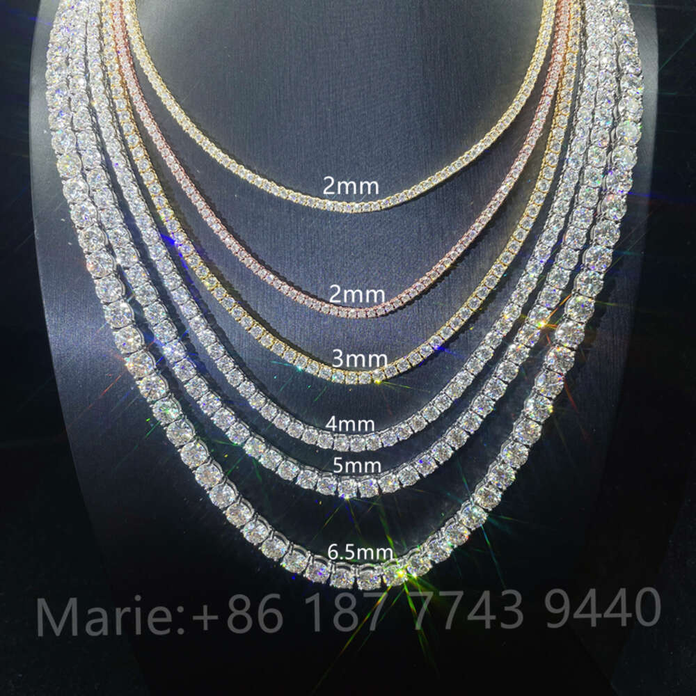 14k White Gold Plated Fine Jewelry S925 with Vvs Moissanite Diamond Tennis Ring Bracelet Necklace Sets