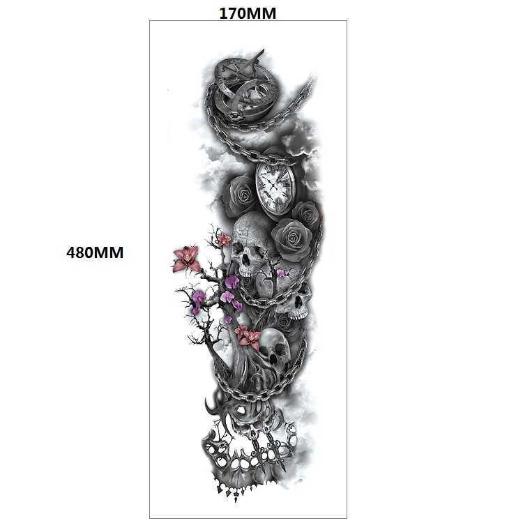 Makeup Head Wolf King Domineering Tattoo Sticker Arm Set Full Large Picture Case Water Transfer Printing