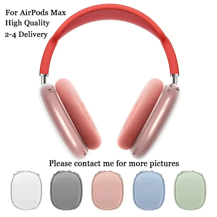 For Airpods Max bluetooth earbuds Transparent TPU Solid Silicone Waterproof Protective case AirPod Maxs Case