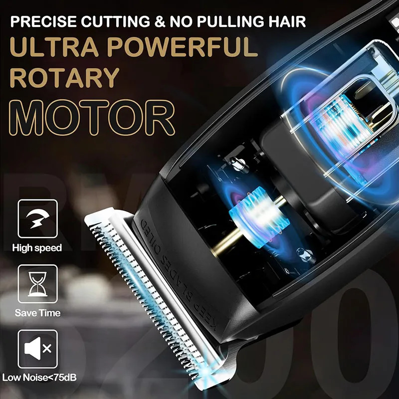 Electric Hair Clipper Trimmer Adjustable Cutting Machine Cordless Rechargeable Professional Clippers for Men 240110