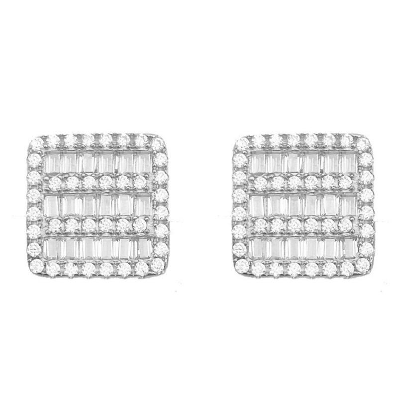 Bg Sterg Sier Dia Passed VVS Flashing Moissanite Earrings Studs for Men Women Nice Gift