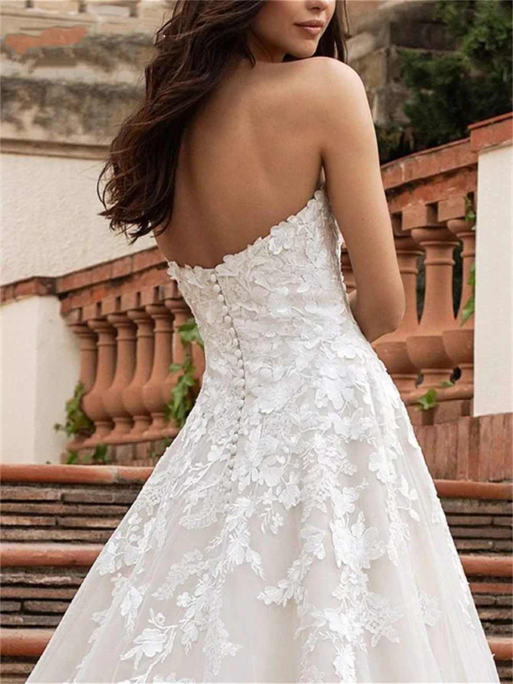 e Lace Appliques A Romantic Wedding Dress for Bride Sweetheart Necke Sleeveless Bohemian Bridal Gowns Court Train Chic Garden Tulle Long Formal Dresse