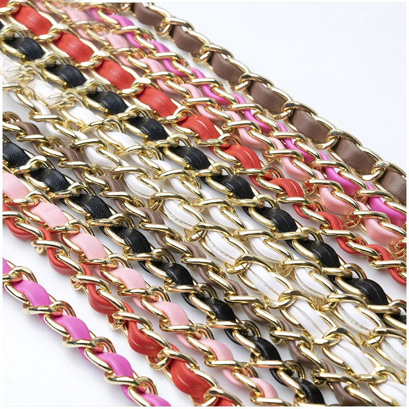 PU Metal Braided Chain Shoulder Strap for Bags Detachable Replacement Bag Strap Handbag Bag Long Belts Chain Bag Accessories 240110