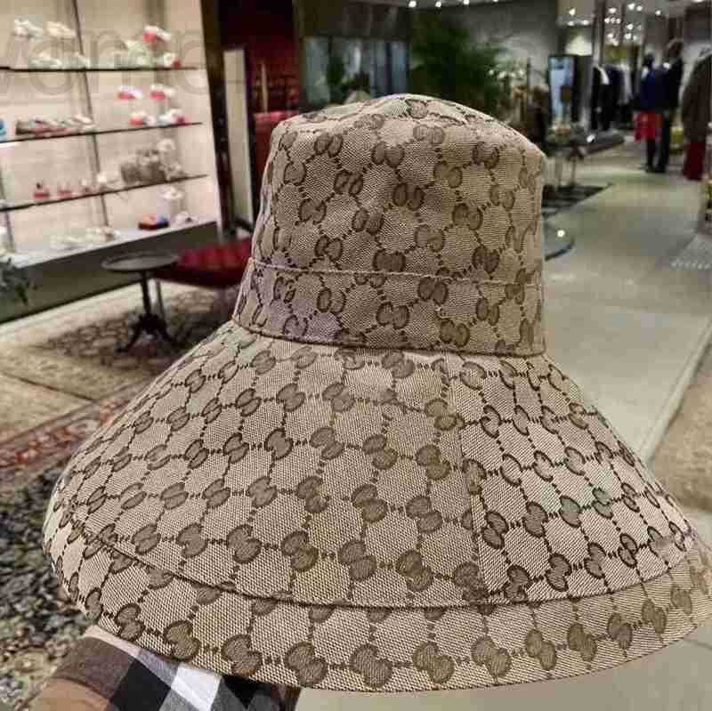 Ball Caps designer 23 New quality version G family jacquard oversize brim Bucket hat men and women's fashionable sunshade basin PUAZdesigner luxury RU62