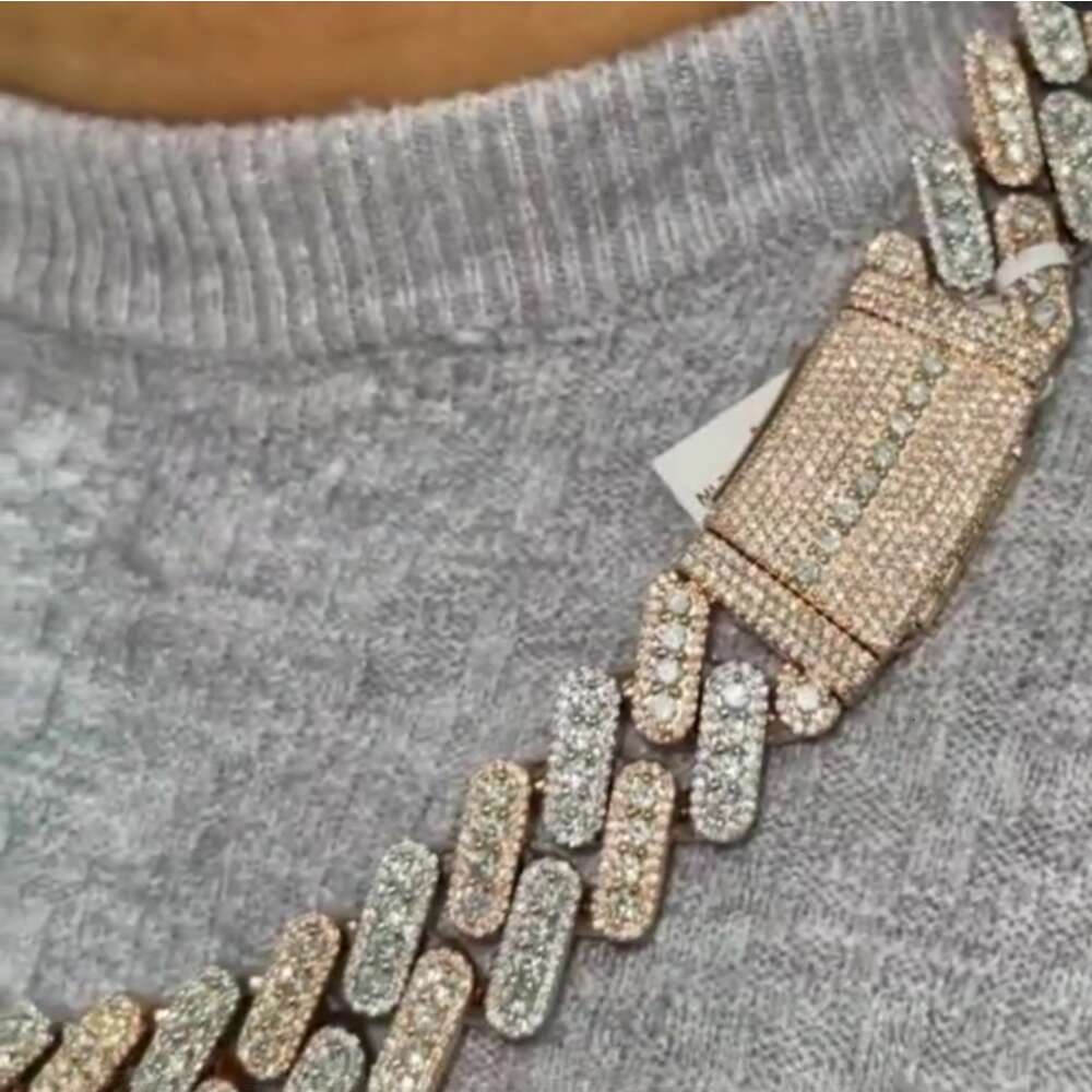 Hip Hop Jewelry for Men Pendant Necklace S925 Sterling Silver Miami Silver Moissanite Diamond Cuban Necklace