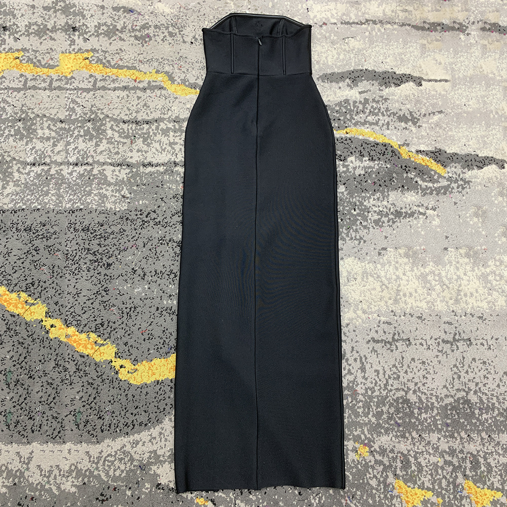 10062 L 2024 Runway Dress Spring Summer Dress Sleeveless Mid Calf Bandage Dress Brand Same Style Womens Dress Fashion High Quality M