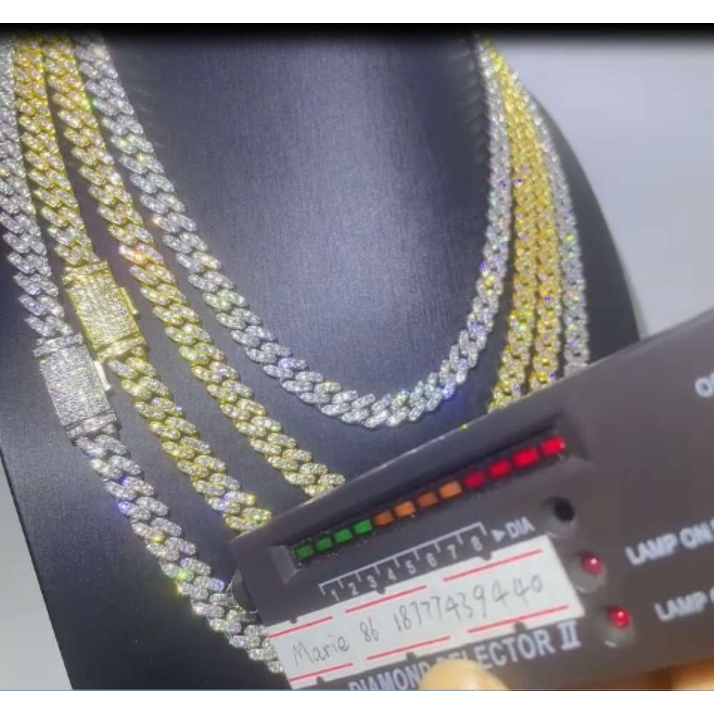 6mm 8mm Hip Hop Necklace for Girl S925 with Vvs Moissanite Iced Out Diamond Cuban Link Jewelry