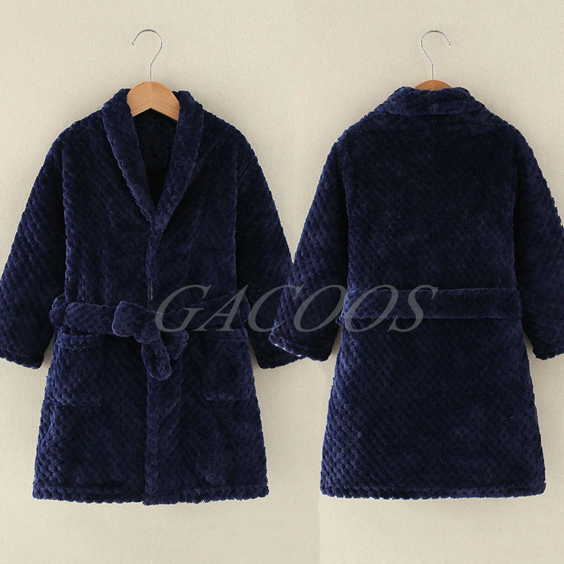 Long Sleeve Children's Bathrobe Sleepwear Kids Robes Lovely Boys Bath Towel Autumn Winter Girls Bathrobes Home Clothes 4-14Years 240111