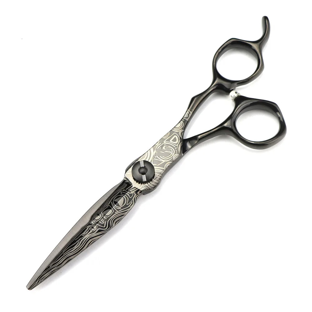 Professional 6 '' Upscale Black Damascus hair scissors cutting barber makas tools haircut thinning shears hairdresser 240110