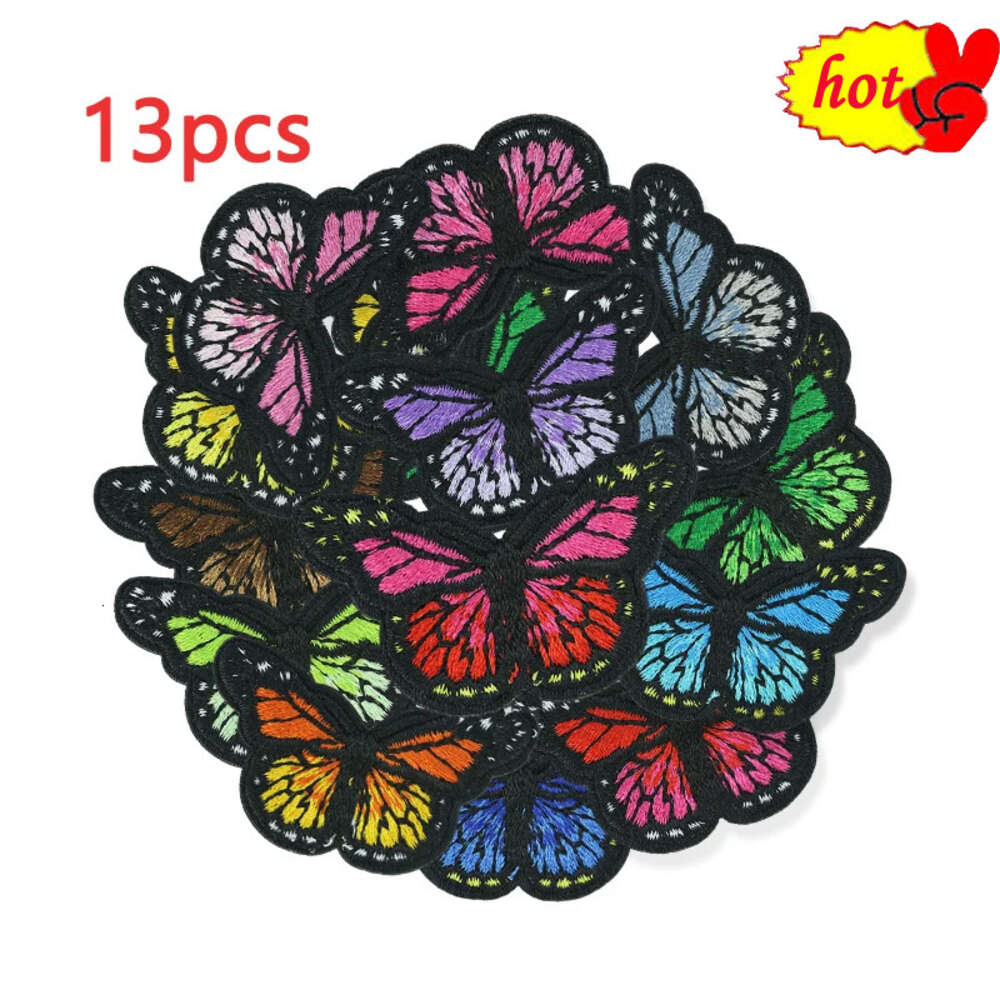13pcs Lot Butterfly Patches for Clothing Pack Embroidered Iron on Parche Termoadhesivos Para Ropa Mochila Designer Bulk Sew Cute
