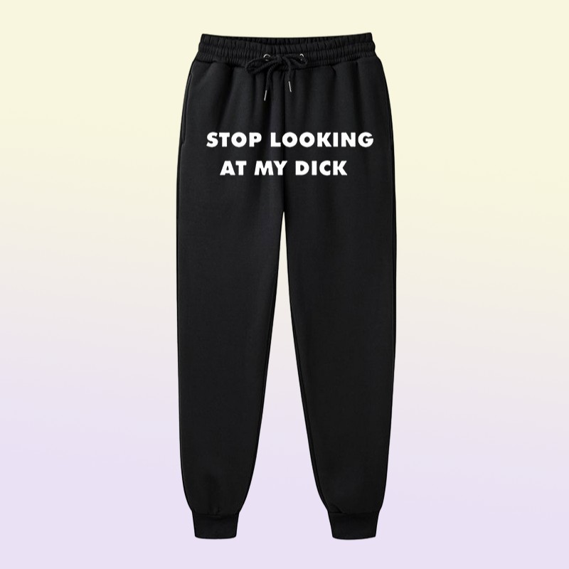 Summer Joggers Women Pants Letter Stop Looking At My Dick Sweatpants Hip Hop Black High Waist Jogging Pants Trousers Women