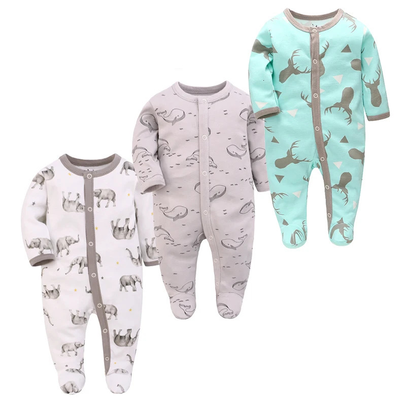 Fall Unisex Baby Romper Long Sleeve Winter Toddler Clothes 123Pcs born Boy Girl Onesie 100% Cotton Infant Cartoon Pajamas 240110