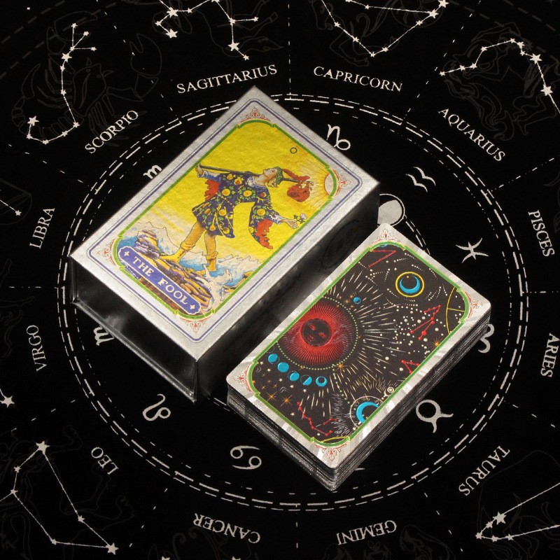 Wholesale PVC Waterproof Gold Foil Tarot & Guide Book Tabletop Oracle Cards Party Games With Guidebook AAA8