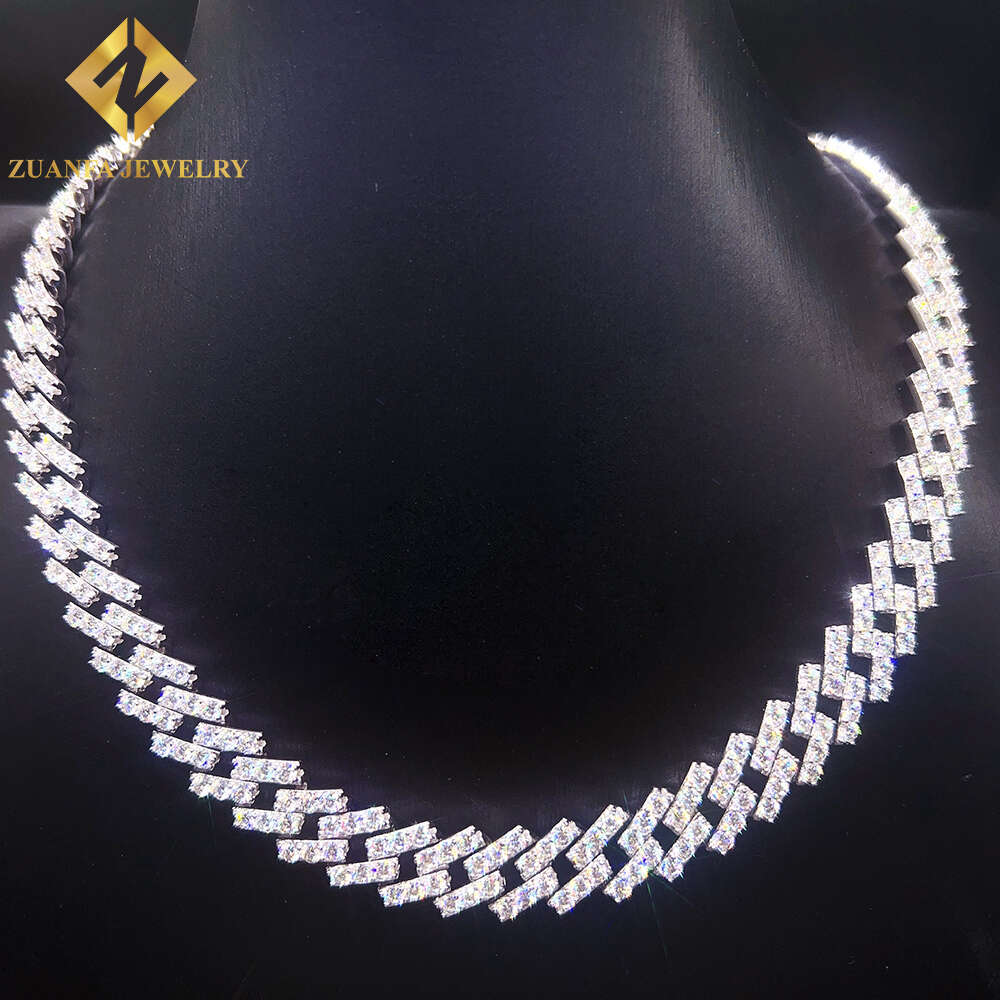 Silver Cuban Link Chain Zuanfa Jewelry Pass Diamond Tester Gra Vvs Moissanite Cuban Link Chain