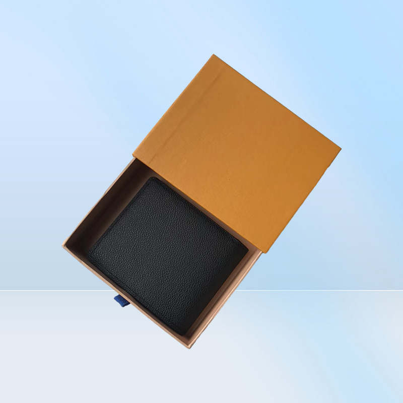 Luxurys designers wallets Mens Wallet Men039s Leather With Wallets For Men Purse Wallet Men Wallet with Orange Box Dust Bag8158136