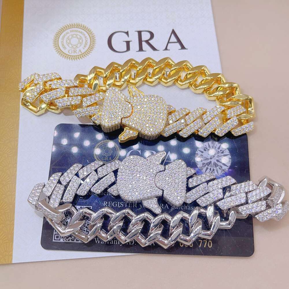 Fine Jewelry Diamond New 925 Sterling Silver Chains Design for Men Vvs Moissanite Miami Cuban Link Chain