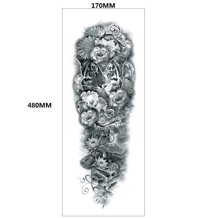 Makeup Head Wolf King Domineering Tattoo Sticker Arm Set Full Large Picture Case Water Transfer Printing