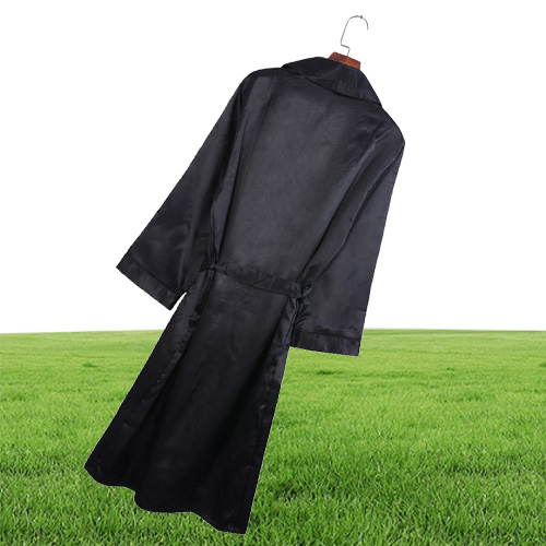 Men Black Lounge Sleepwear Faux Silk Nightwear For Men Comfort Silky Bathrobes Noble Dressing gown Men039s Sleep Robes Plus siz1458939