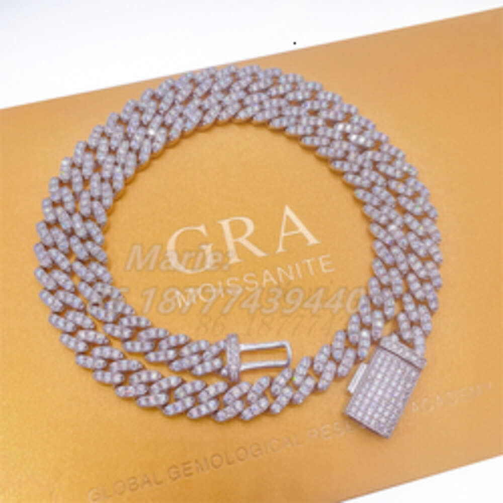 6mm 8mm Hip Hop Necklace for Girl S925 with Vvs Moissanite Iced Out Diamond Cuban Link Jewelry