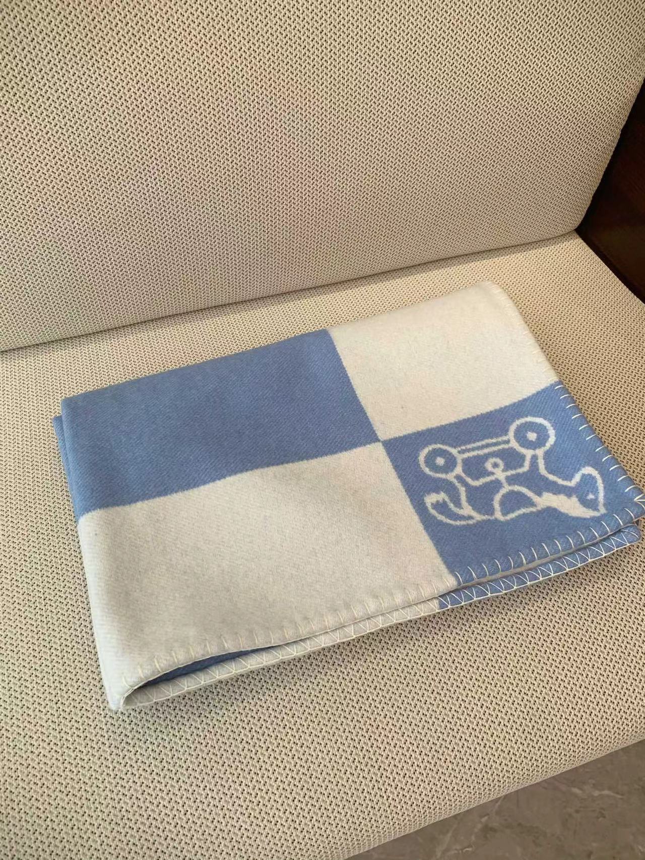 Gift Kids Child Baby Gift H KIDS Blue Design Blanket Blue Kids Girls Boys Blankets and Cushion 100&140cm Letter Blankets BOY GIRL 90%WOOL Home Sofa Bl