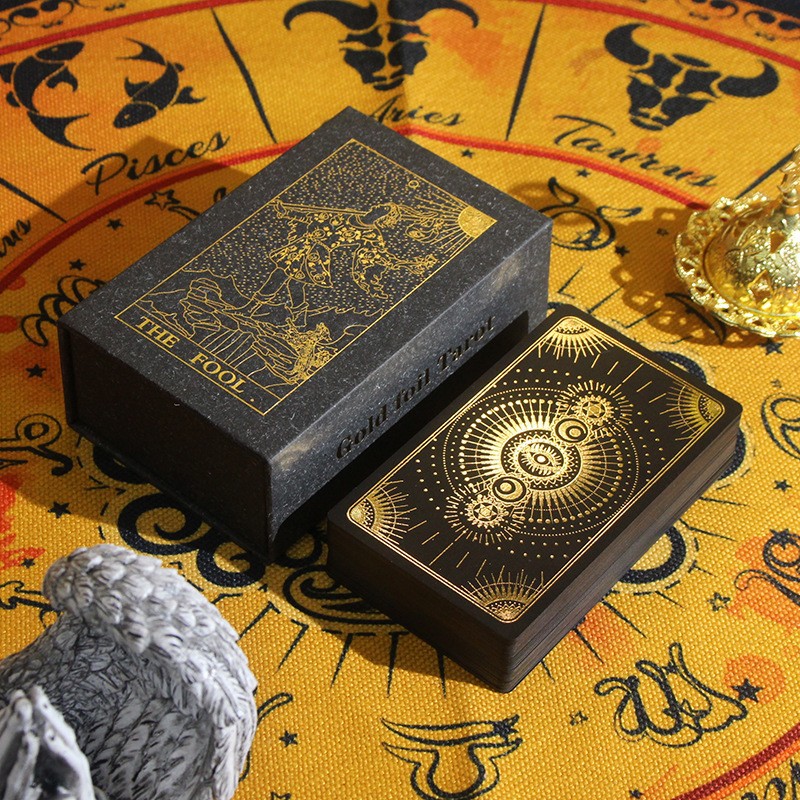 Wholesale PVC Waterproof Gold Foil Tarot & Guide Book Tabletop Oracle Cards Party Games With Guidebook AAA8