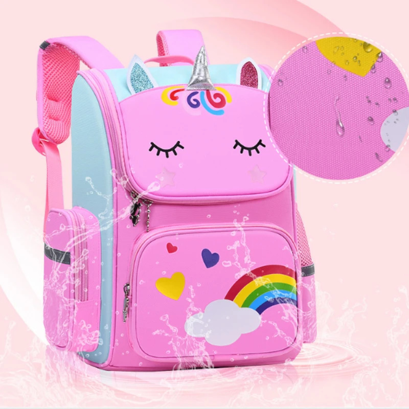 Large Schoolbag Cute Student School Backpack Cartoon Unicorn Bagpack Primary School Book Bags for Teenage Girls Kids 240111