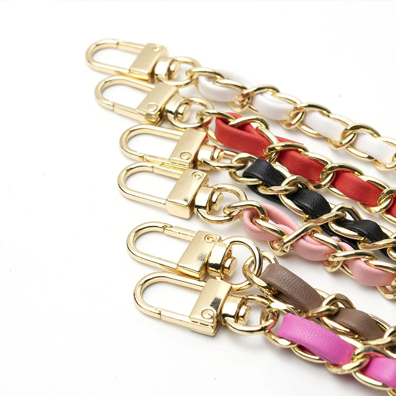 PU Metal Braided Chain Shoulder Strap for Bags Detachable Replacement Bag Strap Handbag Bag Long Belts Chain Bag Accessories 240110