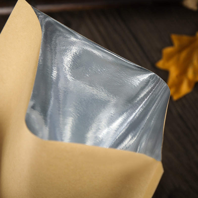 Fully Sealed Flat Kraft Paper Packaging Bags Aluminium Foil Pouch For Pet Food Cookies Sugar Snack Dry Herb Coffee Bean Tea Dried Fruit Nuts Kernels S