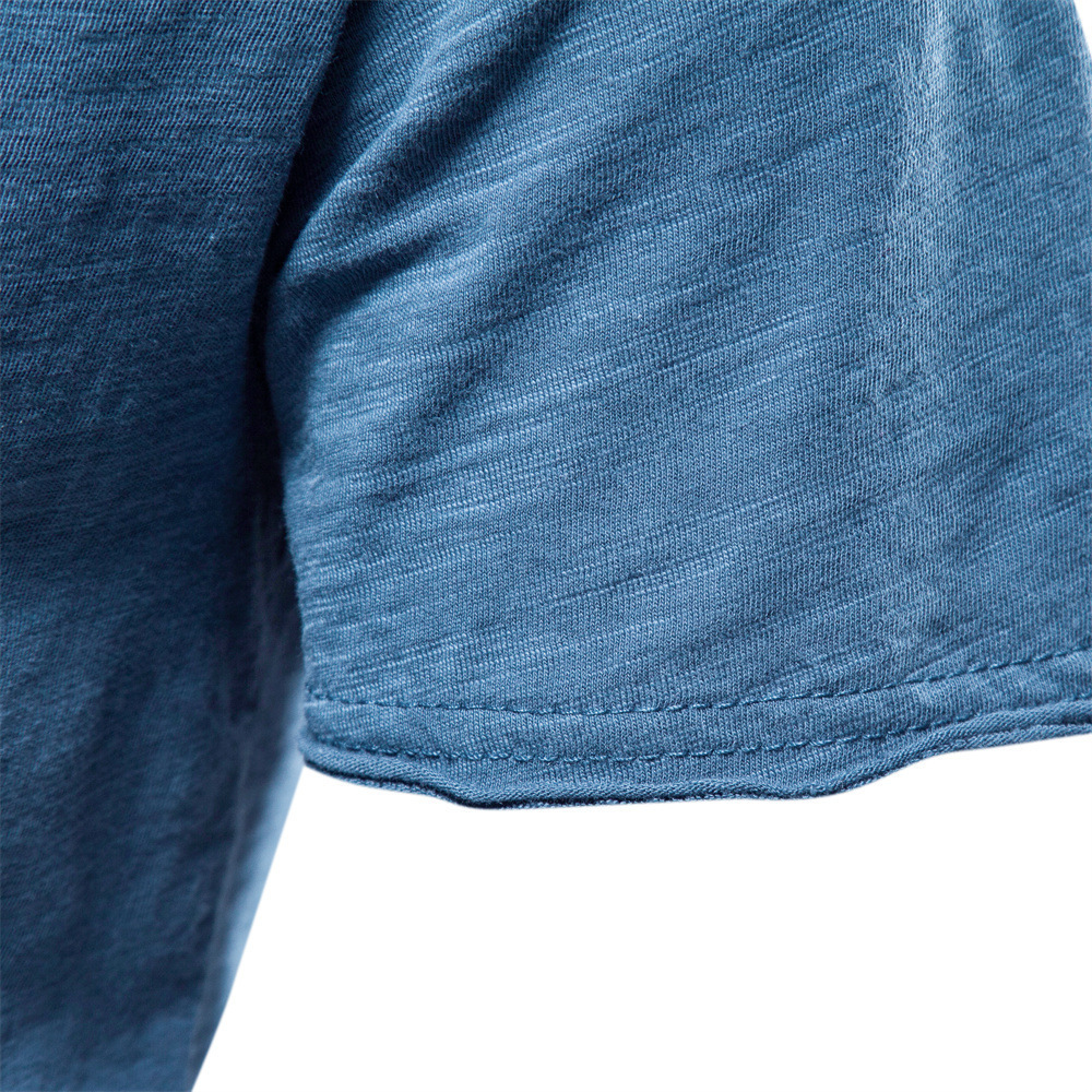 Summer 100% Cotton Soild T Shirt Men V-Neck Short Sleeve Casual Mens T-Shirts Soft Feel High Quality Male Tops Tees 210809